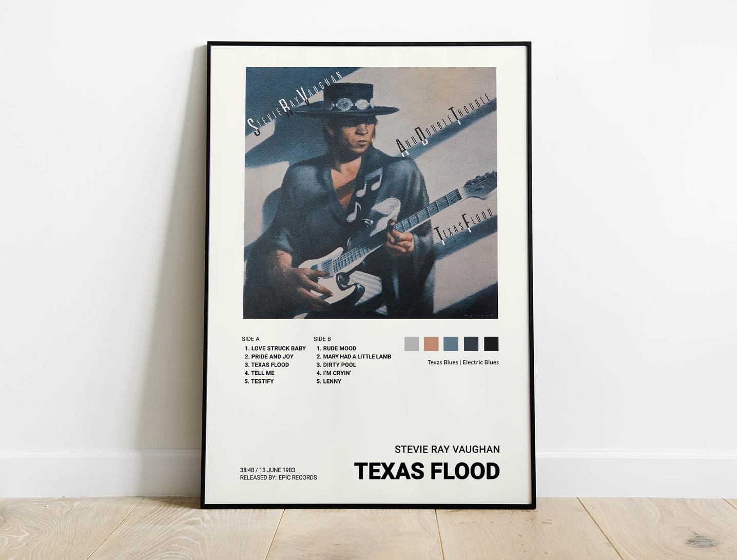 Stevie Ray Vaughn - Texas Flood Music Album Cover Poster